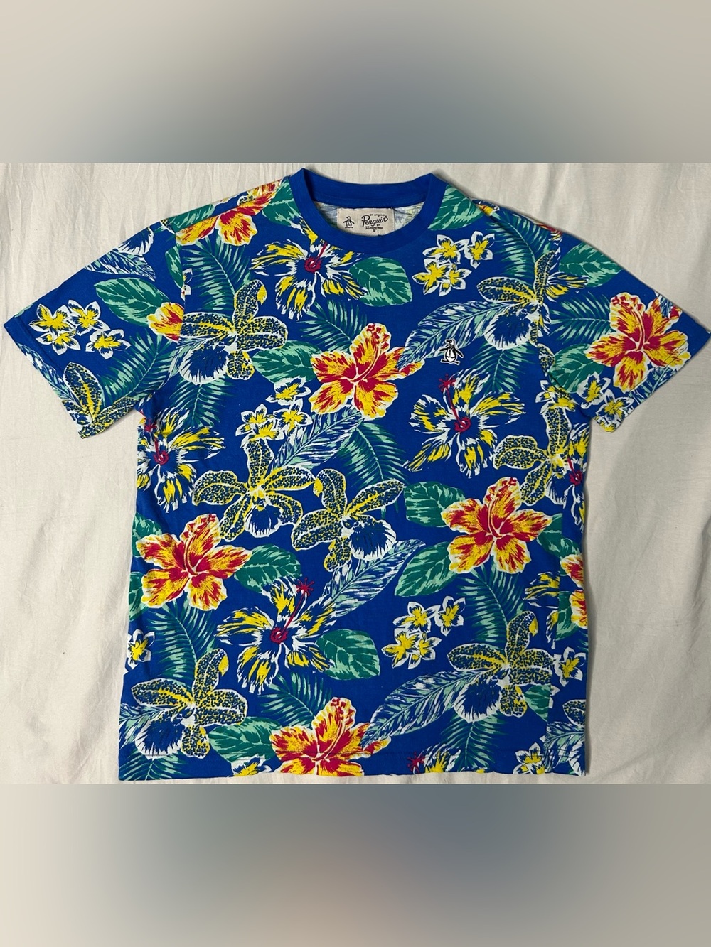 Original Penguin Tropical Floral T-Shirt Men’s Small Hawaiian Resort Tee